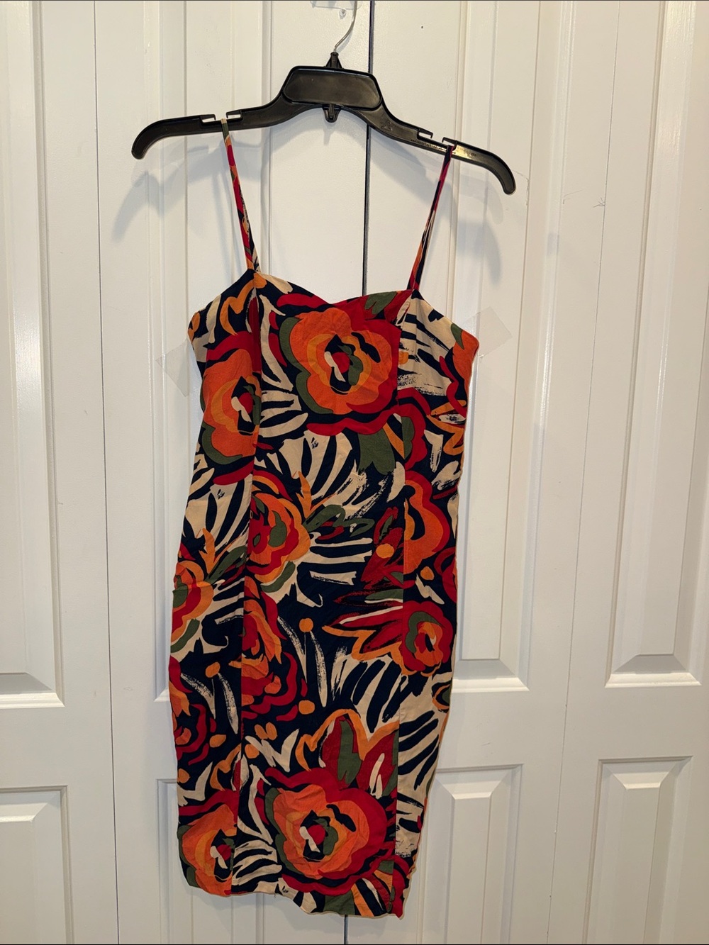 Floral Print Spaghetti Strap Sheath Dress in Multicolor